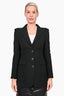 Prada Black Wool Single Breasted Blazer Size 42