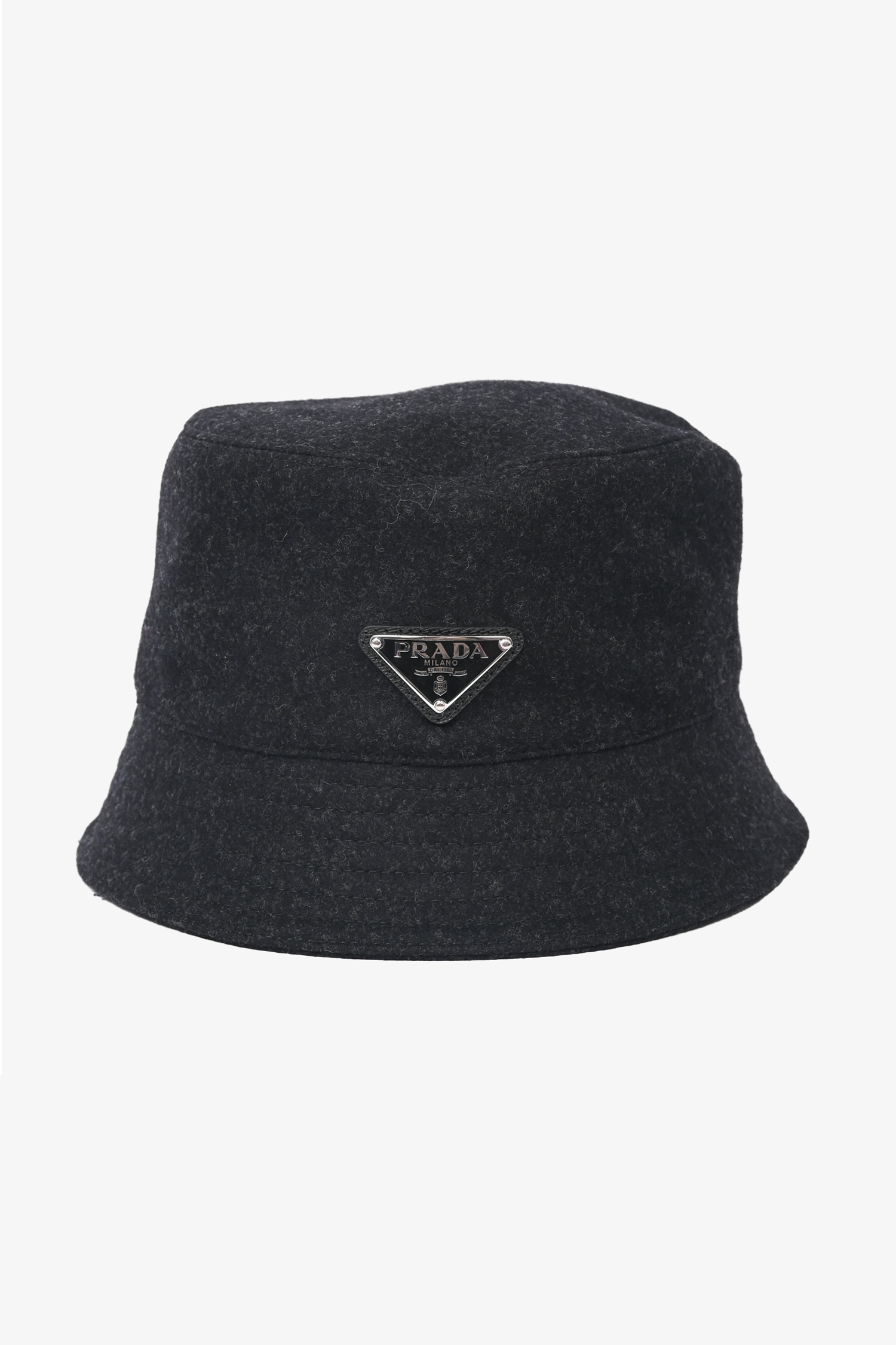 Prada Black Wool Triangle Bucket Hat Size XL – Mine & Yours