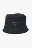 Prada Black Wool Triangle Bucket Hat Size XL