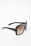 Prada Brown Acrylic Oversized Wavy Sunglasses