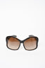 Prada Brown Acrylic Oversized Wavy Sunglasses