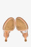Prada Brown Leather Contrast Stitch Platform Slingback Heels Size 36