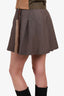 Prada Brown Wool Pleated Mini Skirt Size 38
