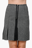 Prada Grey/Black Striped Virgin Wool/Mohair Pleated Skirt Size 40