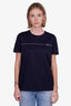 Prada Navy Cotton Logo Print T-Shirt Size 42