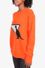 Prada Orange Wool Dinosaur Sweater Size 42