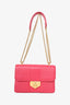 Prada Pink Leather Diagramme Shoulder Bag
