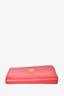 Prada Red Leather Zip Wallet