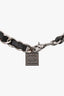 Pre-loved Chanel™ 2004 Silver Toned Black Leather Chain CC Belt