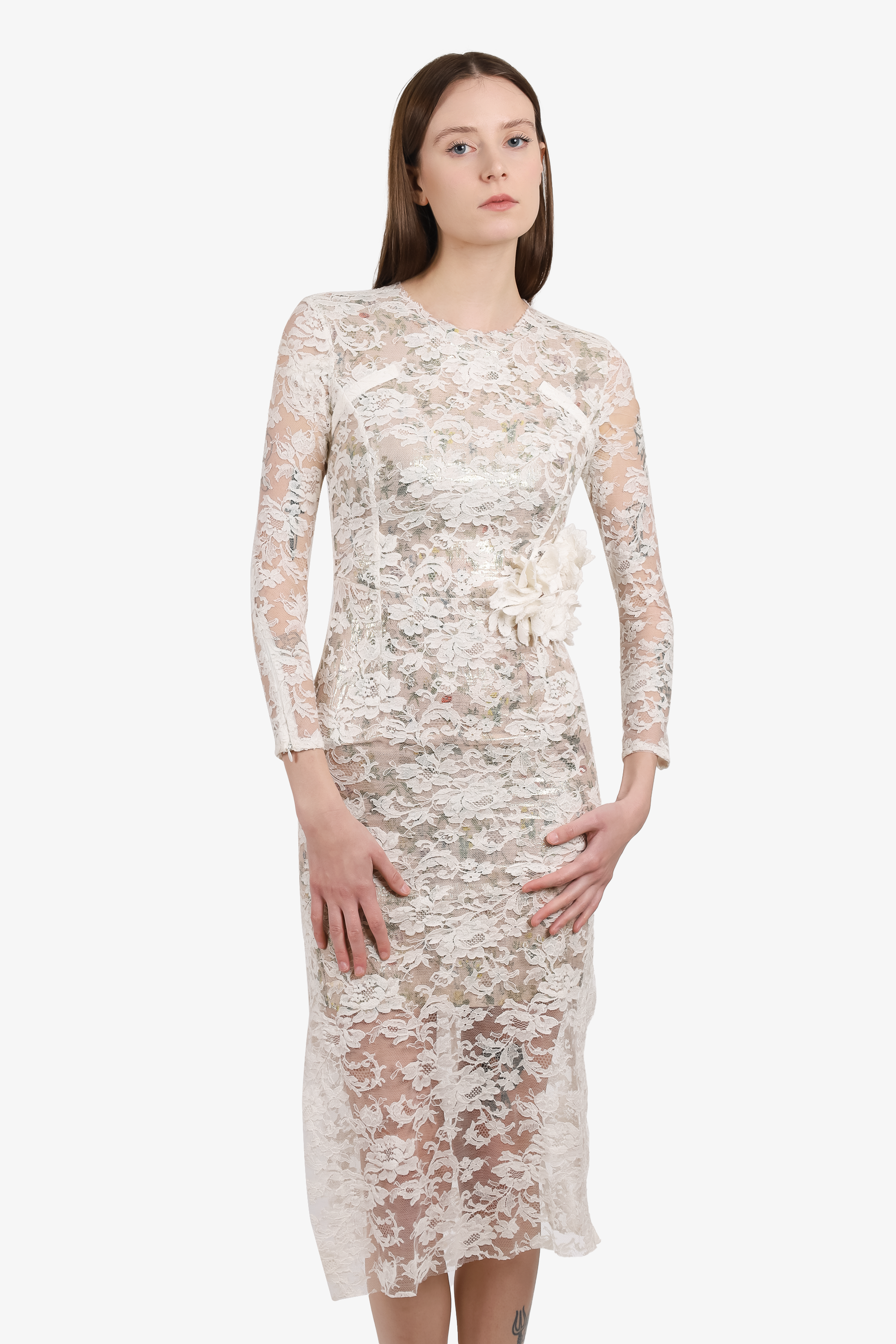 Preen By Thornton Bregazzi White Galen Cutout Lace Midi Dress Size XS Preen By Thornton Bregazzi White Galen Cutout Lace Midi Dress Size XS