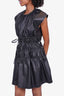 Proenza Schouler Black Leather Ruched Sleeveless Dress Size 2
