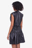 Proenza Schouler Black Leather Ruched Sleeveless Dress Size 2