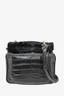 Proenza Schouler Black Pony Calf Hair/Croc Embossed Leather Flap Bag w/ Strap