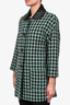 Red Valentino Green Check Wool Coat Embellished Collar sz 38