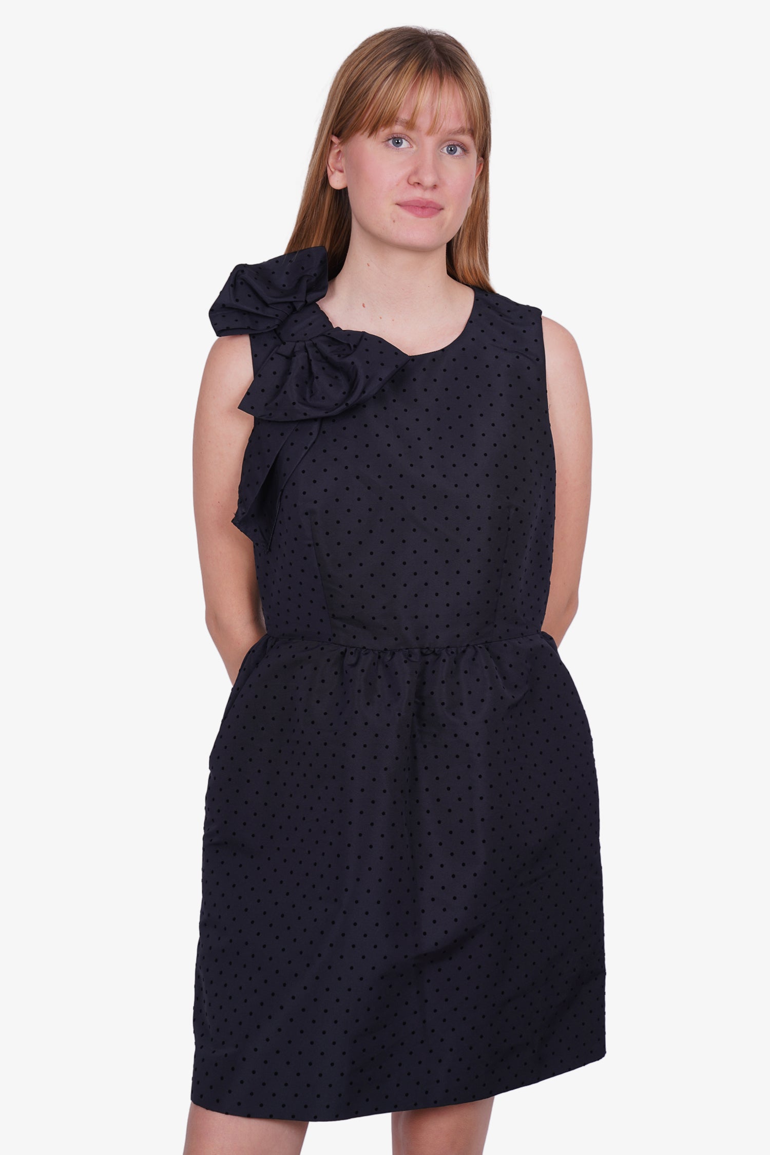 red valentino black dress with bow RED VALENTINO Size XS Black Lace A-Line Dress main image 0