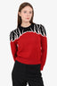 Red Valentino Red/Black/White Patterned Sweater size X-Small