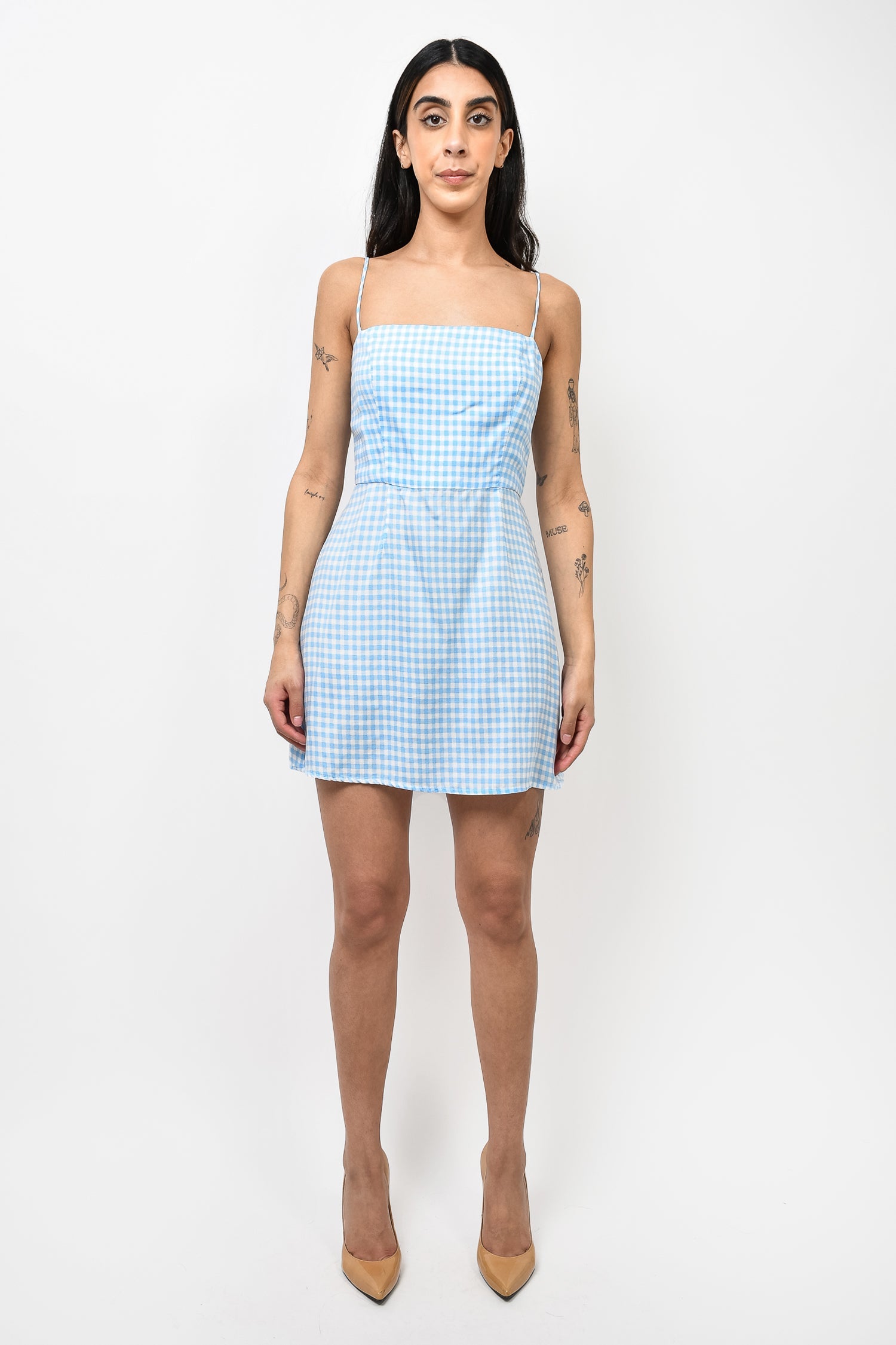 Reformation Blue/White Plaid Strapless Mini Dress Size 6 – Mine & Yours