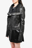 Rick Owens Black Leather Asymmetrical Jacket sz 12