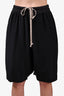 Rick Owens Black Silk Jogger Shorts Size 40