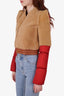 Rick Owens Brown/Red Reversible Shearling Puffer Jacket Size 2