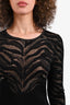 Roberto Cavalli Black/Gold Tiger Printed Shimmer Dress Size 40