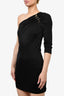 Roberto Cavalli Black One Shoulder Snake Embellished Dress Estimated Size S