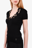 Roberto Cavalli Black Top with Patterned Trim Size 44