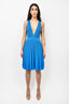 Roberto Cavalli Blue Strapless V-Neck Dress Size 42