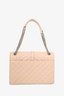 Saint Laurent Beige Grained Leather Medium Quilted Envelope Bag