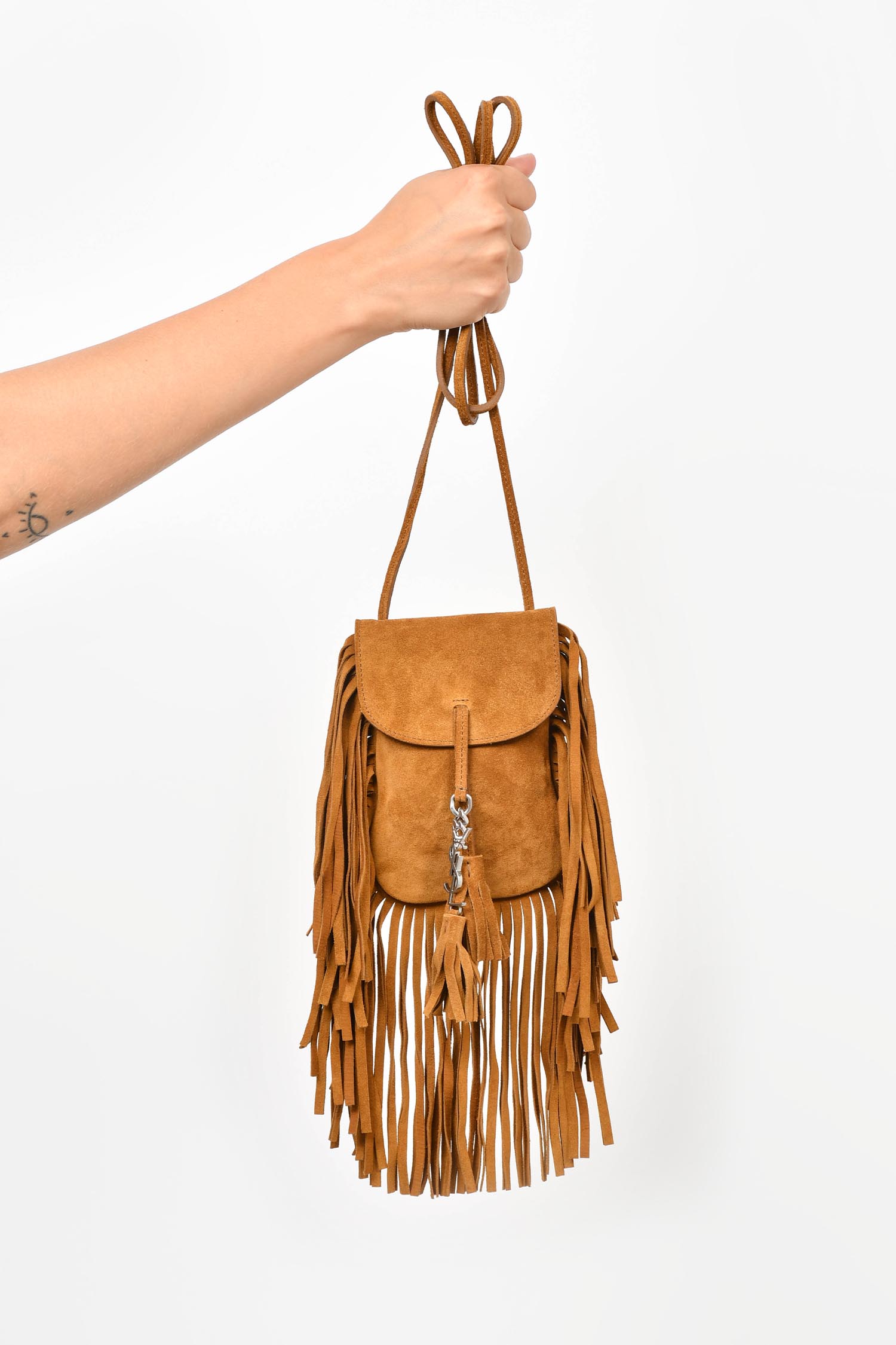 Ysl Tassel Suede Tassel Ysl Brown Crossbody Saint Laurent Brown