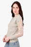 See by Chloe Grey Knit Floral Mesh Detailed Sweater Size XS