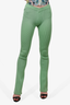 Seroya Green Ribbed Knit Flared Pants Size XS