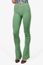 Seroya Green Ribbed Knit Flared Pants Size XS