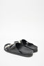 Simone Rocha Black Leather Crossover Pearl Embellished Sandals Size 37