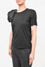 Stella McCartney Black Cotton T-Shirt with Single Ruched Nylon Sleeve Size 42