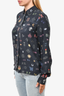 Stella McCartney Black Multicoloured Printed Silk Button-Up Shirt sz 40