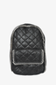 Stella McCartney Black Quilted Suede Shimmer Chain Detail Backpack