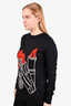 Stella McCartney Black Wool Lipstick Graphic Sweater Size 42