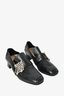 Stuart Weitzman Black Crystal Embellished Loafer w/ block heel sz 7.5