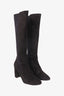 Stuart Weitzman Black Suede Knee High Heeled Boots Size 9