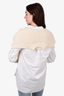 T by Alexander Wang White Overlay Oxford Shirt with Beige Knit Shrug Sweater Size S