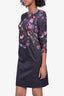 Ted Baker Multicolour Three Quarter Sleeve Floral Dress Size 0