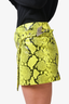 The Attico Yellow/Black Goat Leather Mini Skirt Size 38