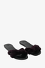 The Row Purple Leather/Mink Fur 'Hollie' Slides Size 36.5