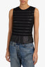 Theory Black Leather Striped Sleeveless Top Size 2