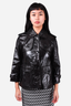 Theory Black Patent Leather Cropped Peacoat Size S