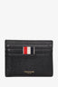 Thom Browne Black Leather Striped Card Holder