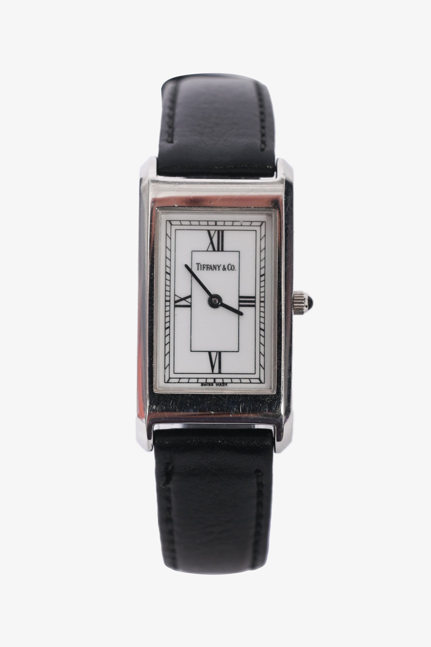 Tiffany & Co. Portfolio Women\'s Watch Swiss Quartz Black Leather Strap 24mm Tiffany and Co Watch. Tiffany Tank Quartz Watch. T&CO Square  main image 2
