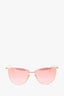 Tom Ford Rose Gold/Pink Metal Frame Cat Eye Sunglasses