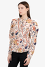 Ulla Johnson White/Multicolour Floral Print Puff Sleeve Blouse Size 6